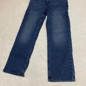 Cat & Jack Navy blue straight leg jeans with elastic band Boy 12. SKU453#
